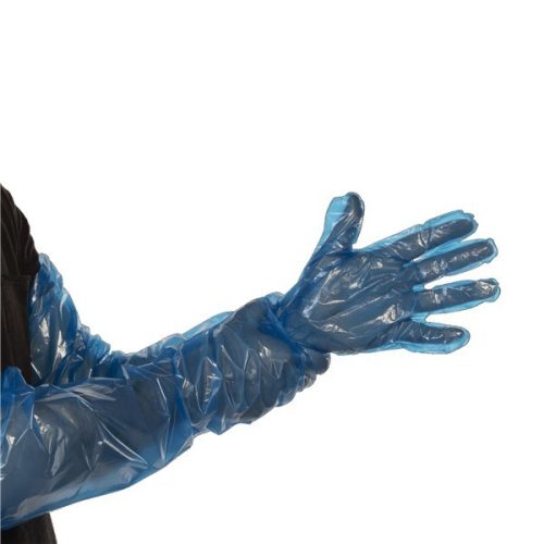 Mutexil 2000029 PE hosszú kesztyű kék 85 cm (100 db/doboz)