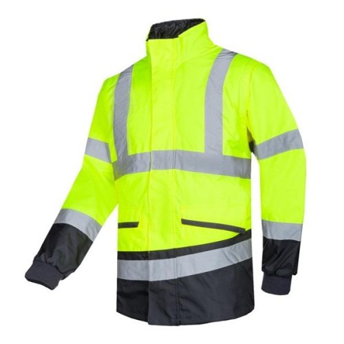 Sioen Malbro jól láthatósági bomberdzseki 065 Hi-Vis citromsárga/tengerészkék L