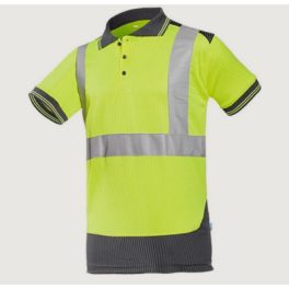 Sioen Piras Hi-Vis póló-póló Hi-Vis citromsárga/szürke 3XL