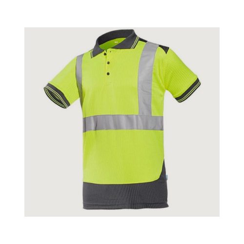 Sioen Piras Hi-Vis póló-póló Hi-Vis citromsárga/szürke 3XL