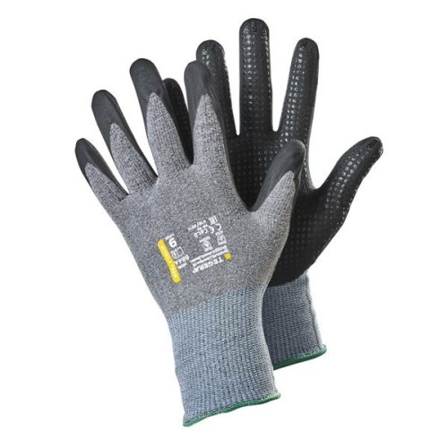 Ejendals Tegera 884A hőálló precíziós kesztyű nitril tenyérmártott és pöttyözött fekete/szürke 10